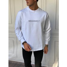 Modefendicom Yarım Oversize Yazı Detaylı Sweat