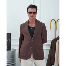 Modefendicom %100 Pamuk Keten Modern Fit Keten Ceket