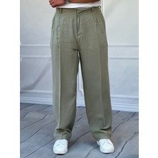 Modefendicom Ermanno %100 Pamuk Keten Baggy Pileli Pantolon