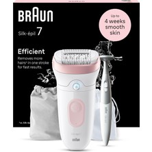 Braun Silk-Épil 7 Kadın Epilatörü, Uzun Süreli Epilasyon Için Tüy Çıkarıcı, Bayan Tıraş Makinesi, Su Geçirmez - Dahil. Bikini Düzeltici (Saç Düzeltici, Özel Bölge), 7-210, Beyaz/pembe