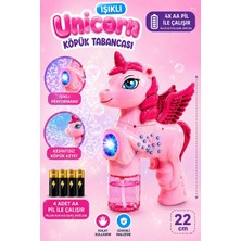 Ziventa Işıklı Unicorn Köpük Tabancası 22 cm Baloncuk Makinesi | Çocuk Oyuncağı Sevgili Hediye