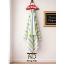 Özssay Hobby Stripe Yeşil Plaj Havlusu 70X140