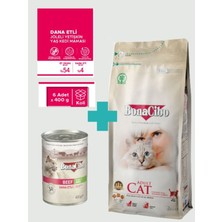 Bonacibo Yetişkin Tavuklu Kuru Mama 2 kg & Sığır Etli Soslu Konserve Seti (6X400 Gr)