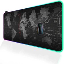 İlanib Ticaret Ally Dünya Desenli Rgb LED Işıklı Oyuncu Mouse Pad 300*800*4MM-1852