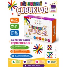 Miranino Renkli Çubuklar Görev Kartlı El ve Göz Koordinasyonu Eğitici Kutu Oyunu