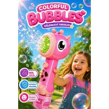 Ziventa Colorful Bubbles Baloncuk Tabancası Işıklı Otomatik Bubble Gun 360° Sızdırmaz, Güçlü Motor, Çocuk Oyuncağı Zürafa Giraffe