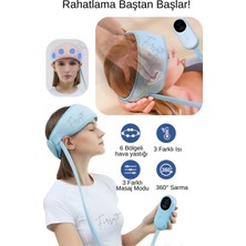Premıum Isıtmalı Şarjlı Kafa Masaj Aleti |  Hava Yastıklı Baş Kafa Masajı Cihazı | 3 Isı x 3 Masaj Modu ve 6 Bölgeli Hava Yastığı Kafa Baş Masaj Cihazı