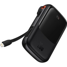 İlanib Ticaret Baseus Qpow Pro Dijital Göstergeli 10000MAH 20W Hızlı Şarj Powerbank iPhone Lightning KABLOLU-1852