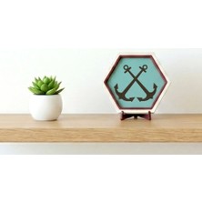 Miaju Denizi Sevenler Için Çapa Tasarımlı Minimal 10X10 cm Dekoratif Obje, Yaşam Alanınıza Özel Aksesuar