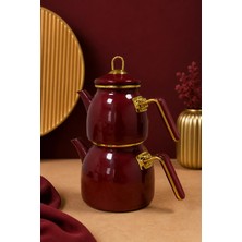 Pr Home Bordo Rose Model Emaye Çaydanlık