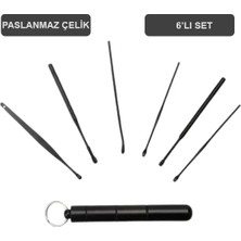 İlanib Ticaret Ezere 6 Parça Spiral Kulak Temizleme Seti- Paslanmaz Çelik Temizleme SETI-1852