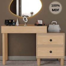 Comiet Meşe Mdf Makyaj Masası (Ledli Ayna Dahildir)
