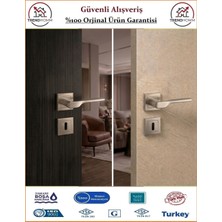 Gross AVM Sedir Rozetli İç Oda Kapı Kolu - Nikel - 1 Takım Ön ve Arka