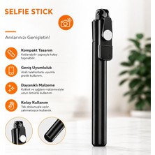 Ensiga Bluetooth Kumandalı Katlanabilir Selfie Çubuğu Tripod Özellikli Telefon Standı 360° Döner Başlıklı Taşınabilir Çekim Aparatı
