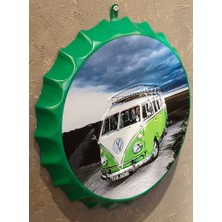 Vintage Koleksiyon Yeşil Vw Van Metal Kapak 35CM