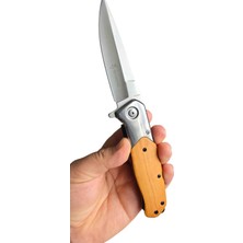 PAZAAR59 ​browning DA353H Taktik Katlanır Çakı - Ergonomik Ahşap Gövdeli Kampçı Bıçağı