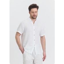 Org Marka Store Heaven 4080 Muslın Hakım Yaka Kısa Kol Erkek Gomlek