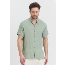 Org Marka Store Heaven 4050 Muslın Hakım Yaka Battal Kısa Kol Erkek Gomlek
