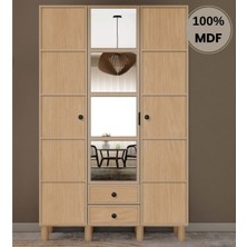 Comiet Meşe 3 Kapak Mdf Ayaklı Tasarım Gardırop