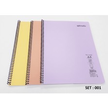 Umur Mynote 30001898 Flex Plastik Kapak Spralli A-4 Çizgili Defter 40 Yaprak Pastel Renkler (3 ad)