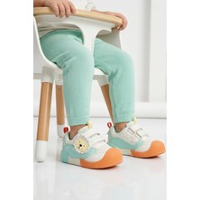 Marco Kids Beyaz Turuncu Cırtlı Fileli Anatomik Bebek Spor Ayakkabı 26Y704 B