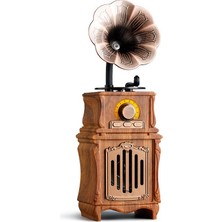 Çeşithane Mini Gramofon Bluetooth Hoparlör Retro Nostaljik Speaker USB Tf Destekli
