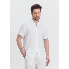 Org Marka Store Heaven 4050 Muslın Hakım Yaka Battal Kısa Kol Erkek Gomlek