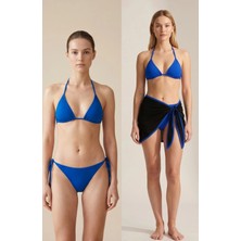 Lux Store Kadın Mavi Pareolu Yandan ve Boyundan Bağlamalı 3'lü Bikini Takımı – Modern, Konforlu ve Günlük Kombinlere Uygun