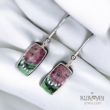 KURTAY JEWELLERY Rubyzoisite Taşlı Gümüş Küpe