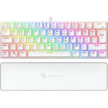 Gameagle Helios Mini Rgb Aydınlatmalı Q Red Switch Bilek Destekli Oyuncu Klavye Gaming Double Shot Full Anti-Ghosting Mekanik Beyaz Klavye
