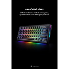 Gameagle Poseidon Mini Rgb Aydınlatmalı Mekanik Puding Tuşlu Oyuncu Klavyesi Gaming Klavye Red Switch Double Shot Full Anti-Ghosting Klavye