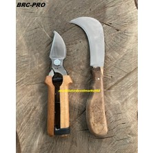 Brc Karbon Çelik Aşı Bıçağı Cep Çakısı Tırnak Kesme Bıçağı Çelik Budama Makası 2li Set