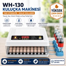 Epilons WH-130 Kuluçka Makinesi 130 Yumurta Kapasiteli Tam Otomatik 12V Destekli Yedek Motor Hediyeli