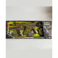 Mavi Su Dünyası Asker Silah Oyun Seti | Tüfek 60 cm | Tabanca 20 cm | Telsizli ve Işıklı Sesli Oyun Seti