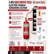 Santral 4 kg Kuru Kimyevi Tozlu Pano Söndürme Sistemi