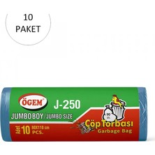 Die Grup J-250 Jumbo Boy Çöp Torbası 80 x 110 cm 10 Lu Rulo x 10 Paket = 100 Adet (Mavi)
