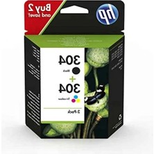 Die Grup Hp 304 (3JB05AE) Multipack Orijinal Yazıcı Kartuşları 1x Siyah, 1x Renk Hp Deskjet 26XX, 37XX, Envy 50XX, 2 Sayı (1'li Paket), 120 Sayfa (Siyah)