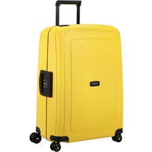 Samsonite S'cure Yenilendi - Sert Kabuklu Valiz 69 Cm, Orta Boy, Üç Noktadan Kilitli Check-In Valizi, Hafif, 4,20 Kg, 79 L, Sarı (Sarı)