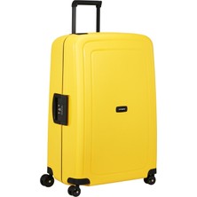 Samsonite S'cure Yenilendi - Sert Kabuklu Valiz 75 Cm, Büyük, Üç Noktadan Kilitli Check-In Valizi, Hafif, 4,60 Kg, 102 L, Sarı (Sarı)