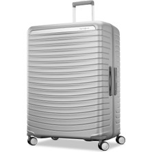 Samsonite Framelock Sert Çanta, 360 Derece Tekerlekli, Düz, Gümüş, Büyük Dönerli