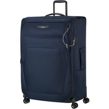 Samsonite Spark Sng Eco - Yumuşak Bagaj Çantası 82 cm Büyük - 4 Tekerlekli Araba, Tsa Kilitli, Hafif ve Genişletilebilir - Mavi (Gece ​​yarısı Mavisi)