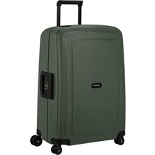 Samsonite S'cure Yenilendi - Sert Kabuklu Valiz 69 Cm, Orta Boy, Üç Noktadan Kilitli Check-In Valizi, Hafif, 4,20 Kg, 79 L, Yeşil (Koyu Yeşil)