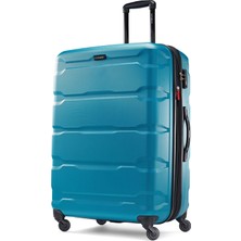 Samsonite Omni Pc Hardside Genişletilebilir Bagaj, Mavi (Karayip Mavisi), Kareli-Büyük 28 Inç, Omni Pc Hardside Genişletilebilir Bagaj, Dönen Tekerleklerle Genişletilebilir