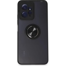 TKÇ Mey Ithalat®   Redmi Note 12 4g Kılıf Montreal Yüzüklü Silikon Kapak - Siyah