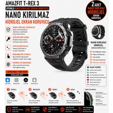 onlinekordon Amazfit Trex 3 Uyumlu Nano Kırılmaz Hidrojel Ekran Koruyucu 2 Adet Darbe Emici Tam Koruma