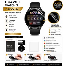 onlinekordon Huawei Watch 3 Uyumlu Nano Jel Ekran Koruyucu 2 Adet Güçlendirilmiş Darbe Emici