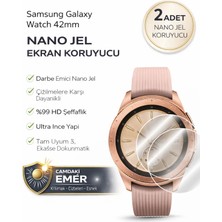 onlinekordon Samsung Galaxy Watch 42MM Uyumlu Nano Jel Ekran Koruyucu 2 Adet Darbe Emici Tam Kaplayan