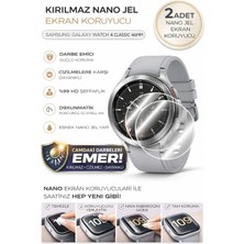 onlinekordon Samsung Galaxy Watch 4 Classic 46MM Uyumlu Nano Jel Ekran Koruyucu 2 Adet Darbe Emici Tam Kaplayan