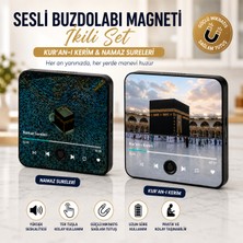 Nuha Sesli Buzdolabı Magneti Ikili Set – Kur’an-I Kerim & Namaz Sureleri – Dokunmatik, Hoparlörlü, Manevi Hediye
