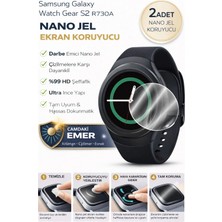 onlinekordon Samsung Galaxy Watch Gear S2 R730A Uyumlu Nano Jel Ekran Koruyucu 2 Adet Darbe Emici Tam Kaplayan